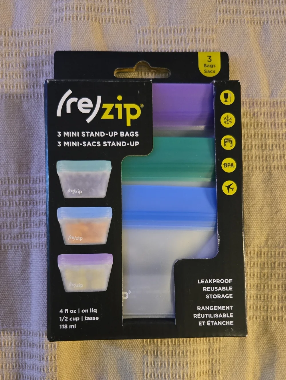 rezip Mini Stand-Up Reusable Bags Multicolor
